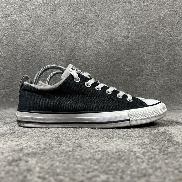 Converse All Star 143867F Mens Size 7 Womens Size 9 Black Denim Skate Shoes Used - Picture 1 of 11